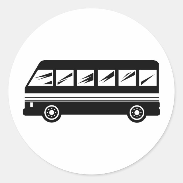 Bus Classic Round Sticker (Front)
