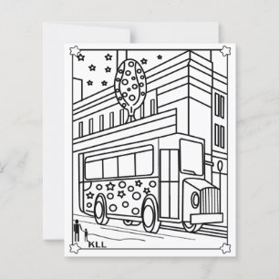 Bus coloring pages kids