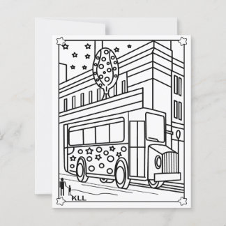 Bus coloring pages kids