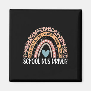 Bus Driver 100th Day Of School Bus Driver Rainbow Magnet