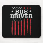 bus driver american flag usa patriot patriotic mouse pad