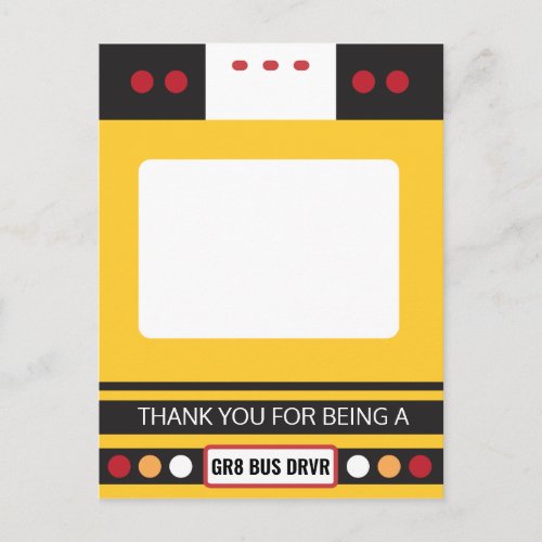 Bus Driver Appreciation Thank You Gift Holder Postcard
