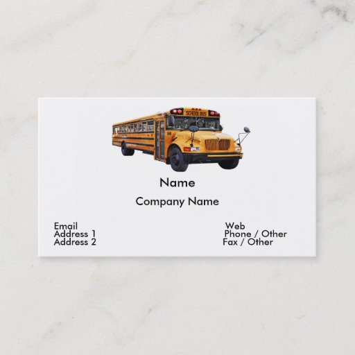 Customizable Bus Driver Business Card