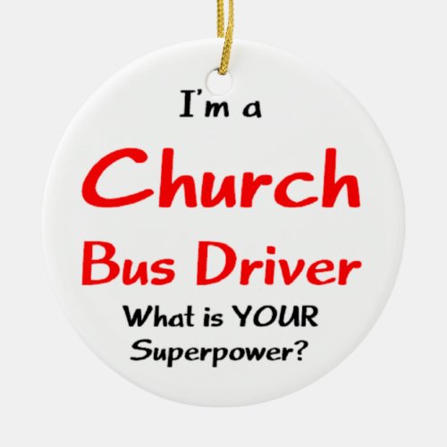bus driver church ceramic ornament