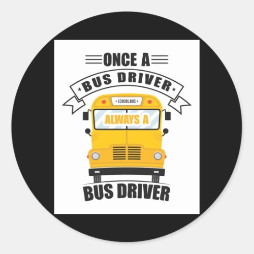 bus driver classic round sticker