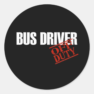 BUS DRIVER DARK CLASSIC ROUND STICKER