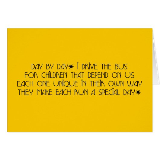 Bus Driver Day By Day Cards (Front Horizontal)