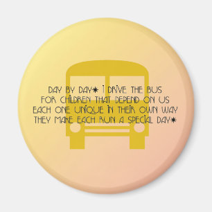 Bus Driver Day By Day Yellow Bus Magnet