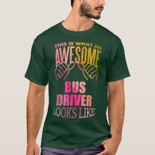 Bus Driver Funny Saying in Watercolor T-Shirt