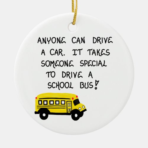 Bus Driver Gift Ornament _ Quote with School Bus