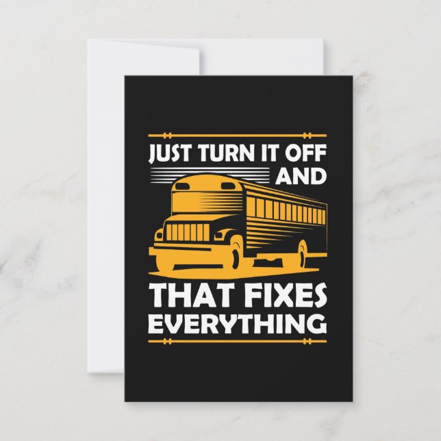 Bus Driver Just Turn It Off RSVP Card (Front)
