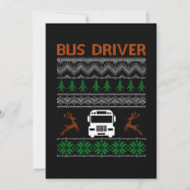 Bus Driver Knit Ugly Christmas Sweater Gift Invitation