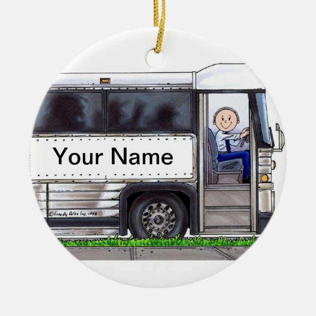 Bus Driver - Male Ceramic Ornament (Front)