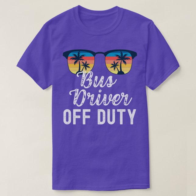 Bus Driver off funny duty sunset retro T-Shirt (Design Front)
