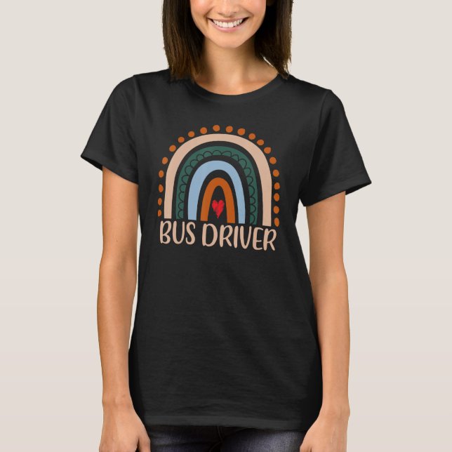 Bus Driver Rainbow Appreciation Day Hello Back To  T-Shirt (Front)