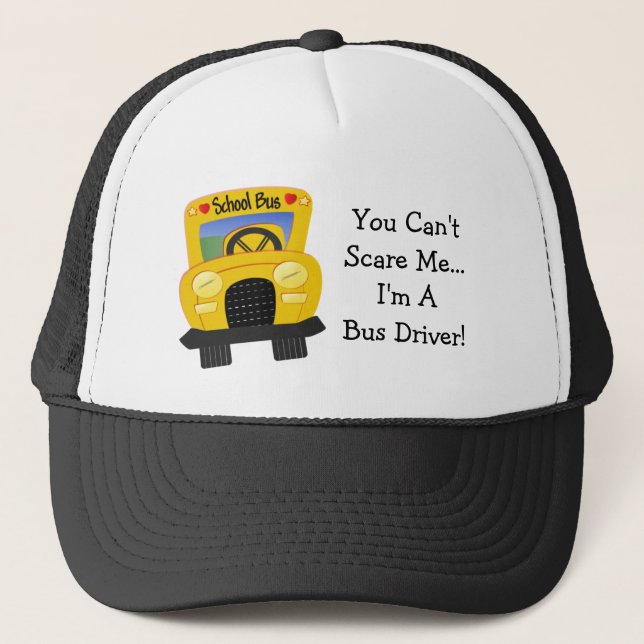 Bus Driver Scare (customizable) Trucker Hat (Front)