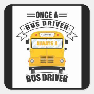 bus driver square sticker