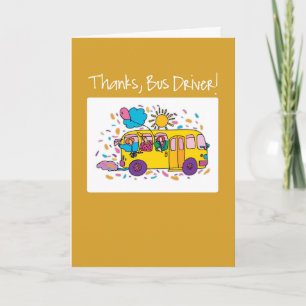 Bus Driver Thank You End of School Balloons Card