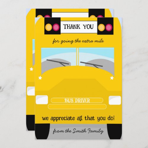 Bus driver thank you gift card holder volunteer