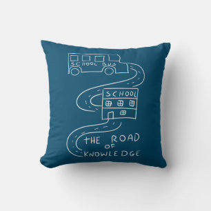 Bus Driver The Road of Knowledge Throw Pillow