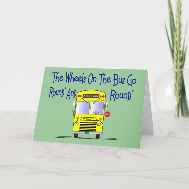 Bus Driver "The Wheels on the Bus" Card (Front)