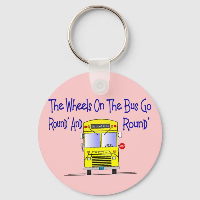 Bus Driver "The Wheels on the Bus" Keychain (Front)