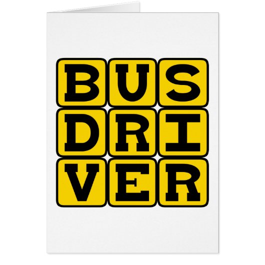 Bus Driver, Transportation Profession Cards (Front)