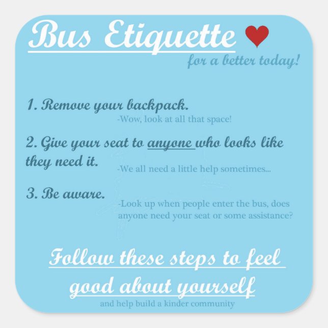 Bus Etiquette Sticker (Front)