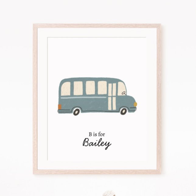 Bus Initial Letter Nursery Wall Art (Creator Uploaded)