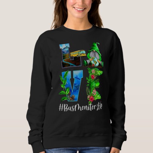Bus Monitor Love World Earth Day Gnomes Sweatshirt