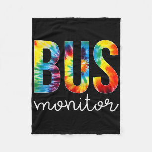 Bus Monitor Tie Dye Appreciation Day Hello Back To Fleece Blanket