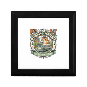 Bus Public Transit Cat Bus Public Transit Cat Vint Gift Box