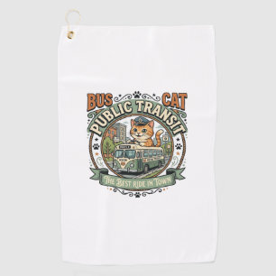 Bus Public Transit Cat Bus Public Transit Cat Vint Golf Towel