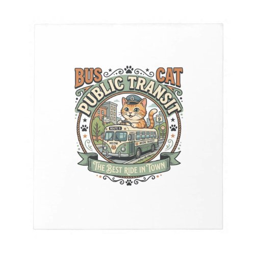Bus Public Transit Cat Bus Public Transit Cat Vint Notepad