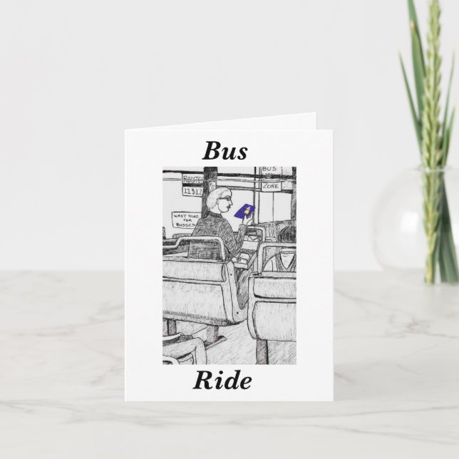 Bus 🚌 Ride Letterpress Thank You Card (Front)