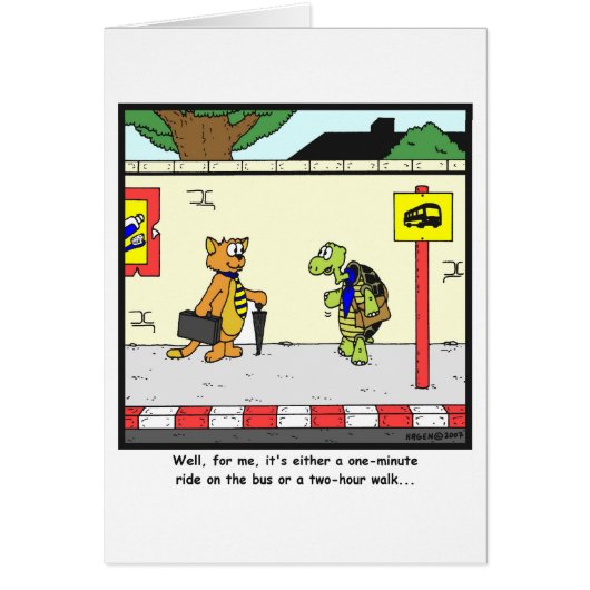 Bus Ride: Tortoise cartoon Cards (Front)