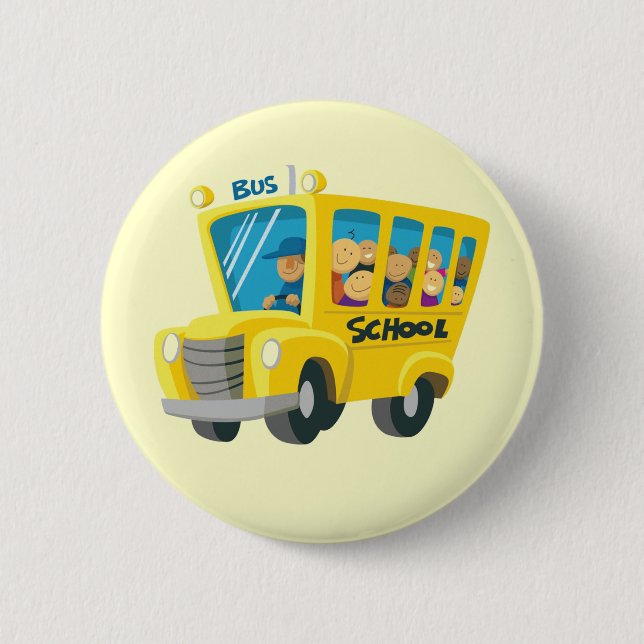 Bus school - pinback button (Front)