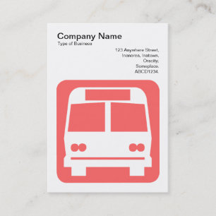 Bus Sign - Tropical Pink on White Business Card