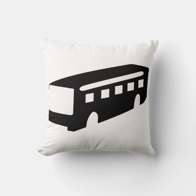 Bus Silhouette Throw Pillow (Front)
