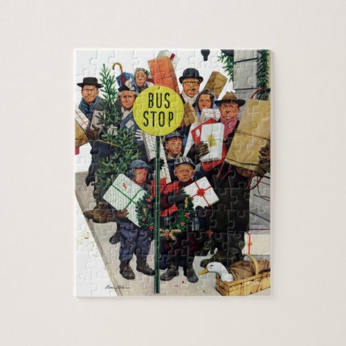 Bus Stop at Christmas Jigsaw Puzzle