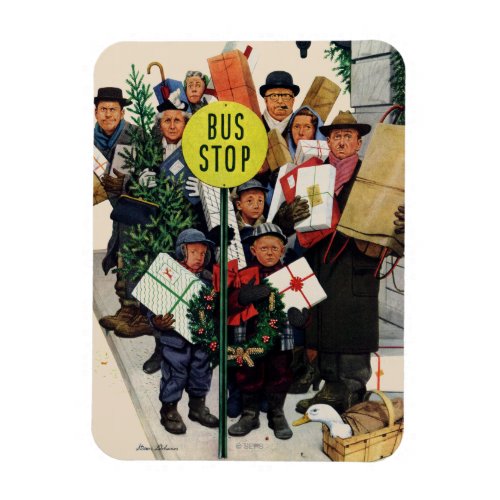 Bus Stop at Christmas Magnet