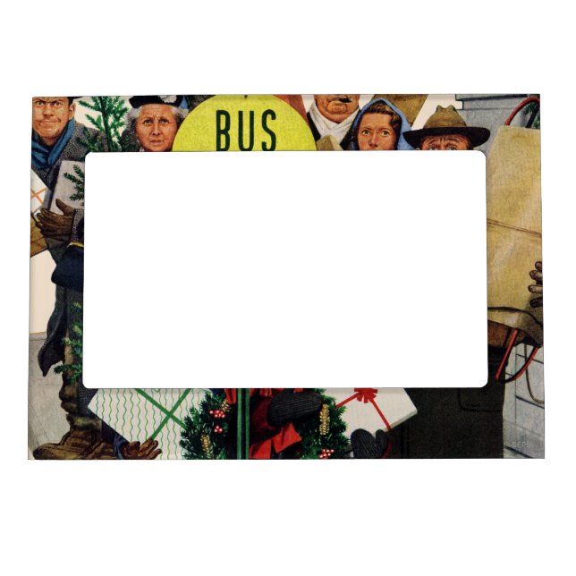 Bus Stop at Christmas Magnetic Frame (Front)
