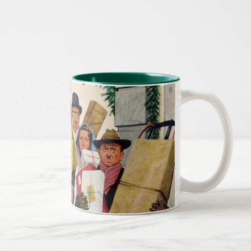 Bus Stop at Christmas Two_Tone Coffee Mug