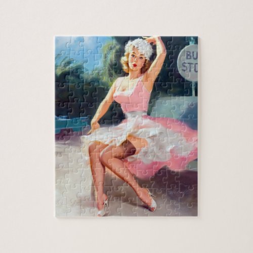 Bus Stop Pin Up Jigsaw Puzzle