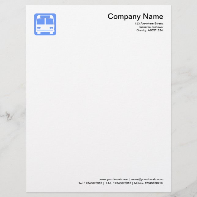 Bus Symbol - Baby Blue Letterhead (Front)