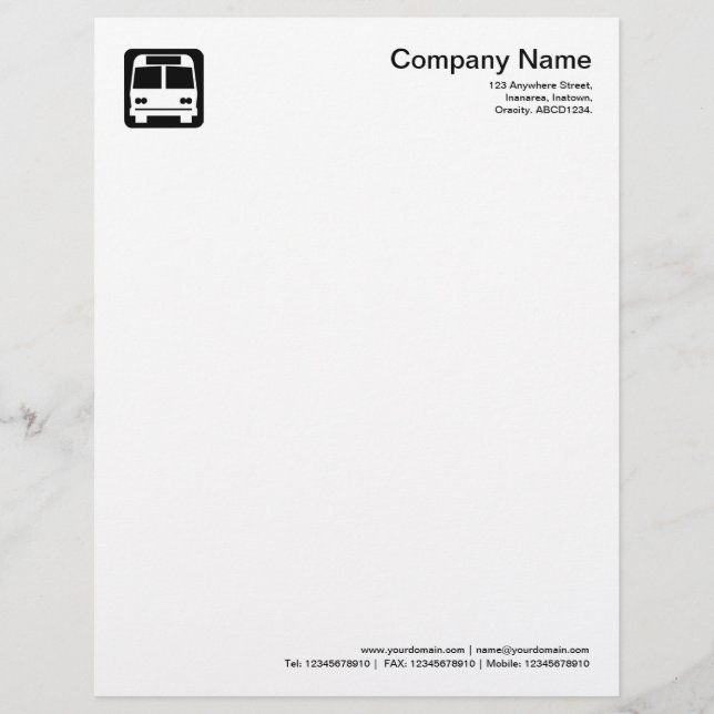 Bus Symbol - Black Letterhead (Front)