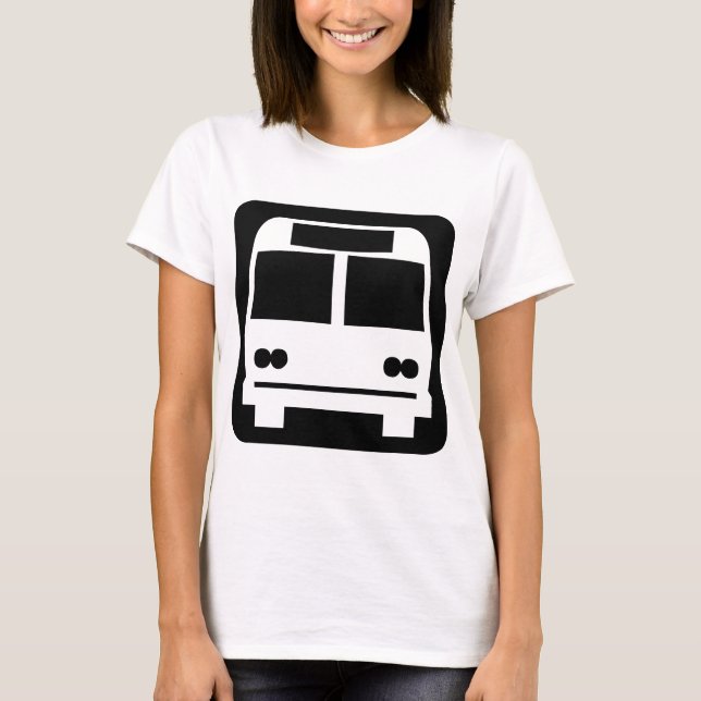 Bus symbol - Black T-Shirt (Front)