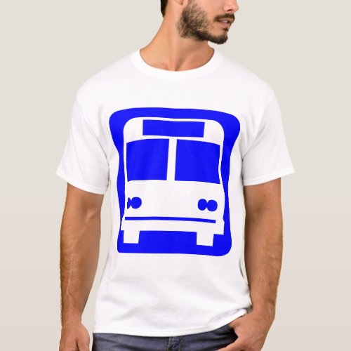 Bus symbol _ Blue T_Shirt