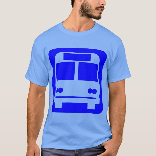 Bus symbol - Blue T-Shirt (Front)