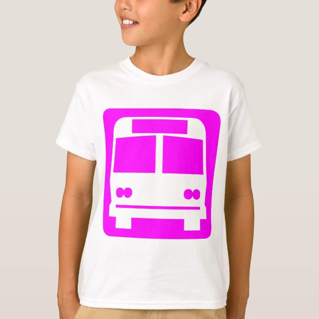 Bus symbol - Magenta T-Shirt (Front)